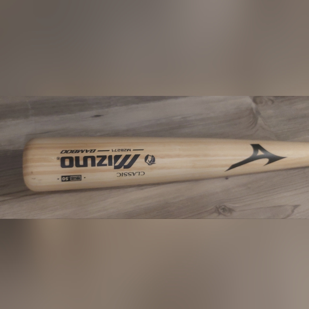 Mizuno Natural Wood Baseball Bat with Black Logo - Picture 4 of 7